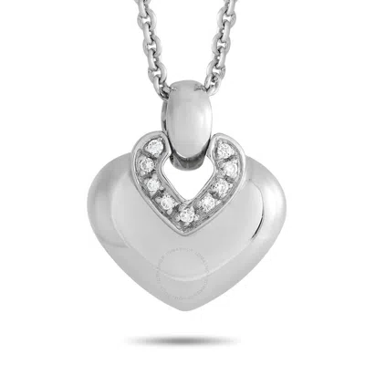 Bvlgari Doppio 18k White Gold Diamond Heart Necklace Bv06 031124 In Multi-color