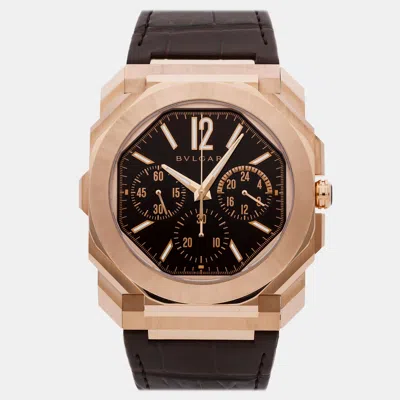 Pre-owned Bvlgari Octo Finissimo Chronograph Gmt 103468 Automatic 43 Mm In Brown