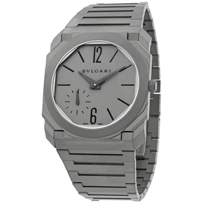 Bvlgari Octo Finissimo Extra Thin Grey Dial Men's Watch 102713 In Gray