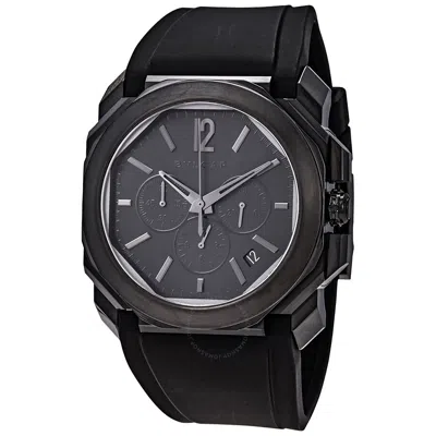 Bvlgari Octo L'originale Chronograph Grey Dial Automatic Men's Watch 103027 In Black