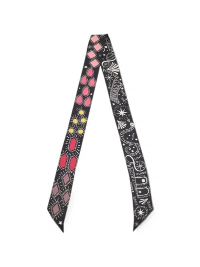 Pre-owned Bvlgari Printed Scarf In Black
