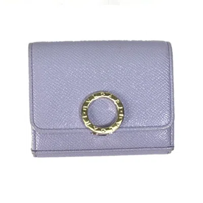 Pre-owned Bvlgari Purple Leather Wallet (tri-fold) ()