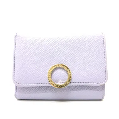 Pre-owned Bvlgari Purple Leather Wallet (tri-fold) ()