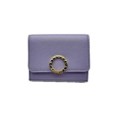 Pre-owned Bvlgari Purple Leather Wallet (tri-fold) ()