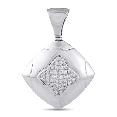 Bvlgari Pyramid 18k White Gold 0.65ct Diamond Pendant Bv10-060326 In Silver