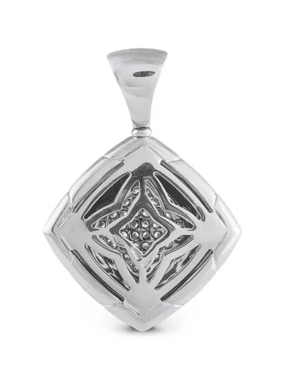 Pre-owned Bvlgari Pyramid Diamond Pendant In Silver