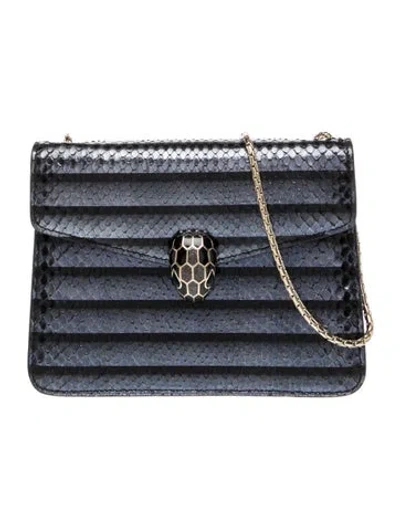 Pre-owned Bvlgari Python Serpenti Forever In Grey