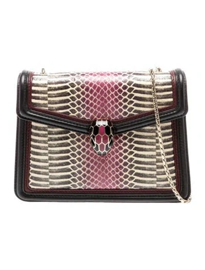 Pre-owned Bvlgari Python Shoulder Bag In Neutral