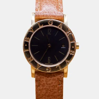 Pre-owned Bvlgari Quartz Women's Wristwatch 26 Mm In Black