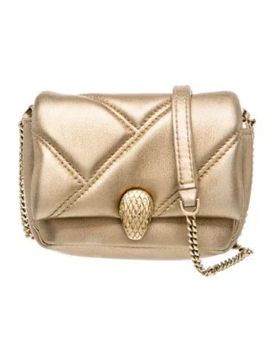 Pre-owned Bvlgari Quilted Serpenti Cabachon Micro In Neutrals