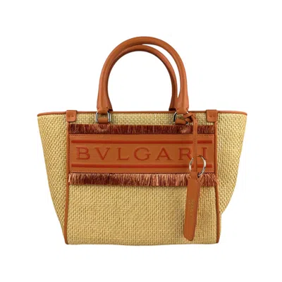 Pre-owned Bvlgari Raffia Leather Handbag Shoulder Bag () In Multi