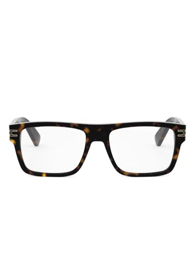 Bvlgari Rectangle-frame Glasses In 褐色