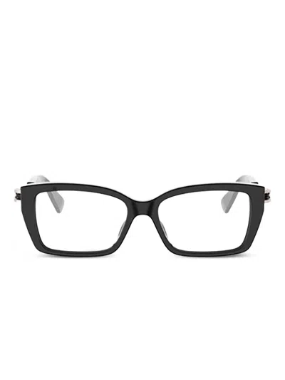 Bvlgari 长方形镜框眼镜 In Black