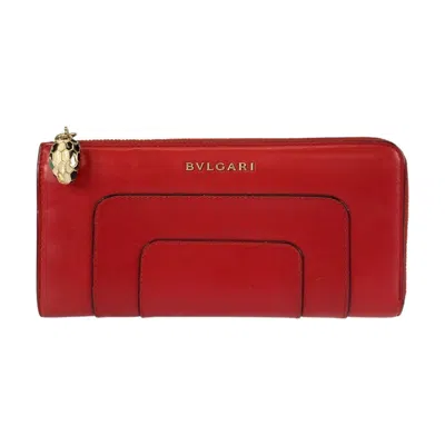 Pre-owned Bvlgari Red Color Leather Coin Purse/coin Case ()