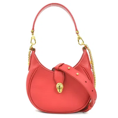 Pre-owned Bvlgari Red Color Leather Handbag Shoulder Bag ()