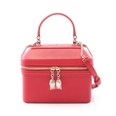 Pre-owned Bvlgari Red Color Leather Handbag Vanity Bag ()