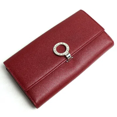 Pre-owned Bvlgari Red Color Leather Phone Wallet ()
