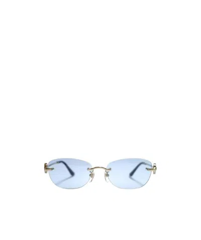 Bvlgari Rimless Sunglasses In Blue