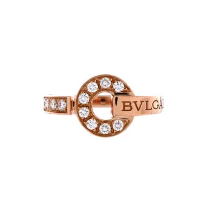 Bvlgari Ring 18k Rose Gold And Diamonds In Silver