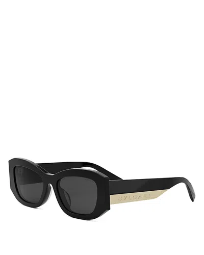 Bvlgari Roma Geometric Sunglasses, 55mm In Black/smoke