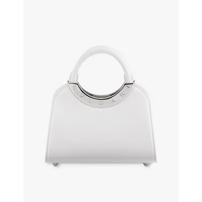 Bvlgari Womens White Roma Mini Leather Top-handle Bag