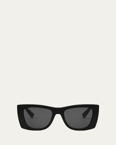 Bvlgari Roma Oversized Acetate & Nylon Butterfly Sunglasses In Black