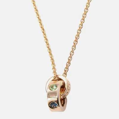 Pre-owned Bvlgari Roman Sorbets 18k Rose Gold Amethyst And Pink Tourmalines Pendant Necklace