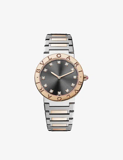 Bvlgari Rose Gold 103067   Stainless-steel, 18ct Rose-gold And Diamond Quartz Watch