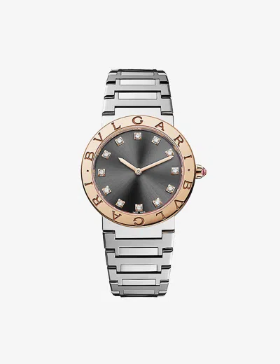 Bvlgari Rose Gold 103757   Stainless-steel, 18ct Rose-gold And Diamond Quartz Watch