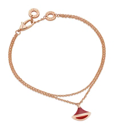 Bvlgari Rose Gold And Carnelian Divas' Dream Bracelet