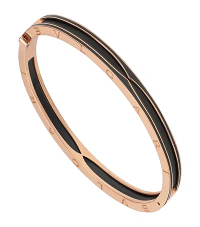 Bvlgari Rose Gold And Ceramic B. Zero1 Bangle
