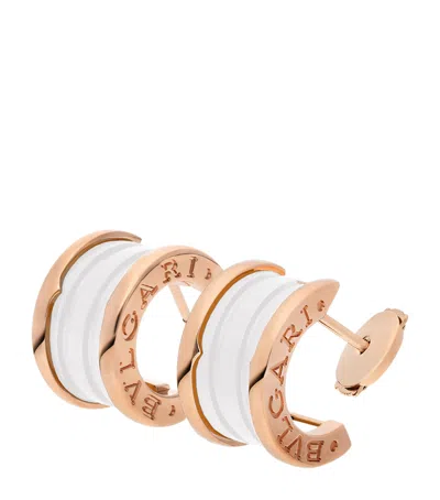 Bvlgari Rose Gold And Ceramic B. Zero1 Earrings