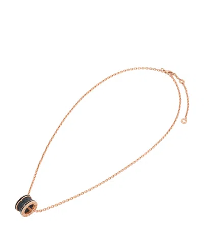 Bvlgari Rose Gold And Ceramic B. Zero1 Necklace