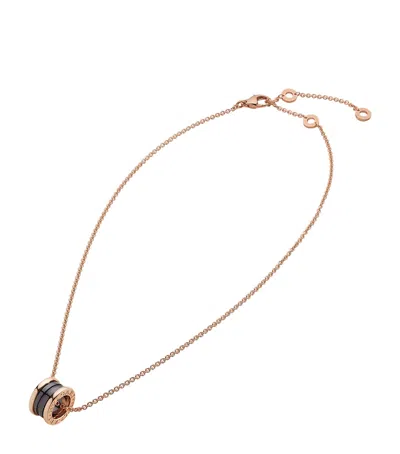 Bvlgari Rose Gold And Ceramic B. Zero1 Necklace