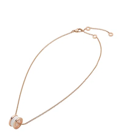 Bvlgari Rose Gold And Ceramic B. Zero1 Necklace