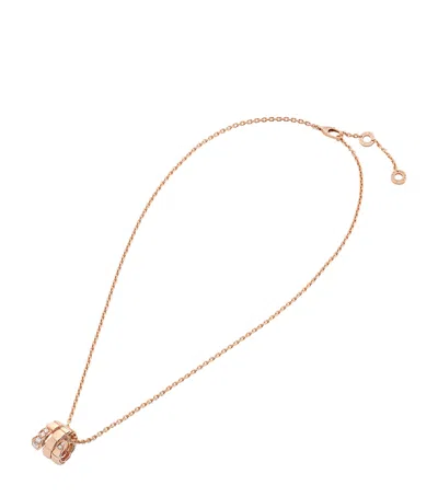Bvlgari Rose Gold And Demi Pavé Diamond Serpenti Viper Necklace