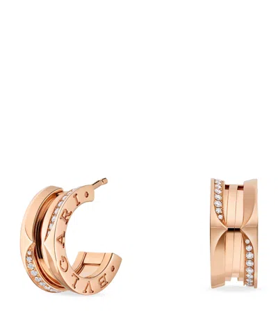 Bvlgari Rose Gold And Diamond B. Zero1 Earrings