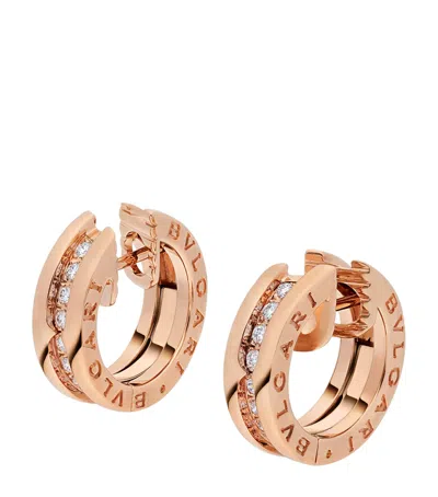 Bvlgari Rose Gold And Diamond B. Zero1 Hoop Earrings