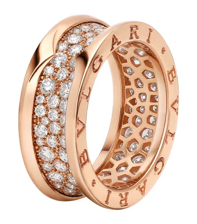 Bvlgari Rose Gold And Diamond B. Zero1 Ring