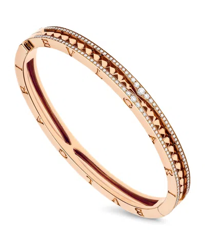 Bvlgari Rose Gold And Diamond B. Zero1 Rock Bracelet
