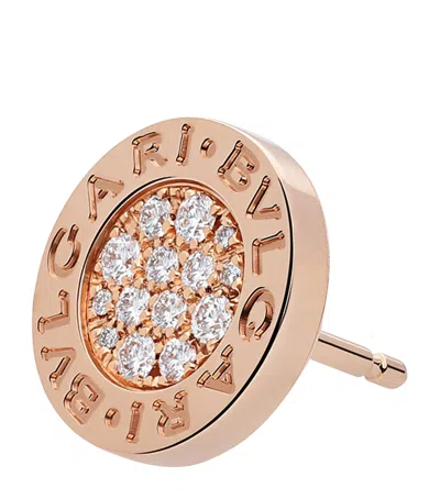 Bvlgari Rose Gold And Diamond   Single Stud Earring