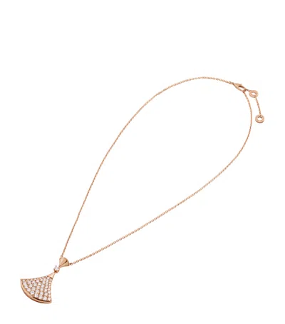 Bvlgari Rose Gold And Diamond Divas' Dream Necklace In Metallic