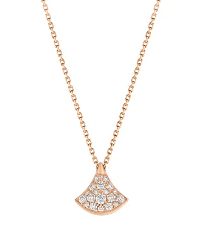 Bvlgari Rose Gold And Diamond Divas' Dream Pendant Necklace