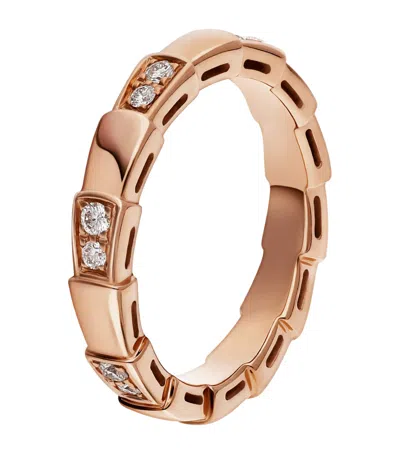 Bvlgari Rose Gold And Diamond Serpenti Viper Ring