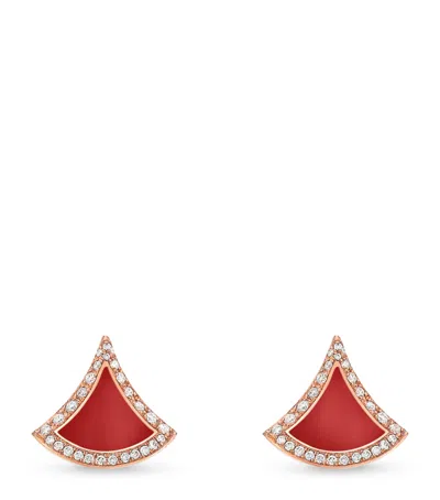 Bvlgari Rose Gold, Diamond And Carnelian Divas' Dream Earrings