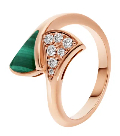 Bvlgari Rose Gold, Diamond And Malachite Divas' Dream Ring