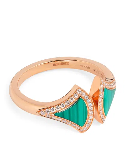 Bvlgari Rose Gold, Diamond And Malachite Divas' Dream Ring