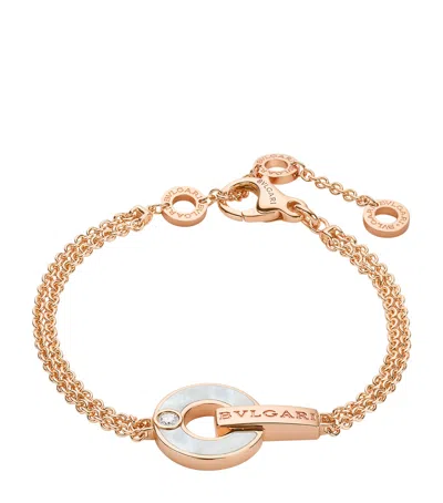 Bvlgari Rose Gold, Diamond And Mother-of-pearl   Openwork Bracelet