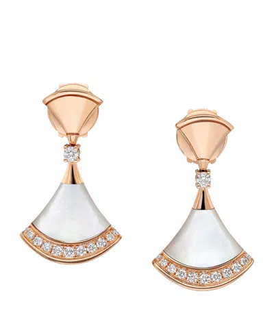 Bvlgari Rose Gold, Diamond And Mother-of-pearl Divas' Dream Earrings