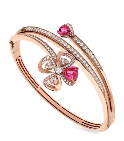 Bvlgari Rose Gold, Diamond And Rubellite Fiorever Bangle
